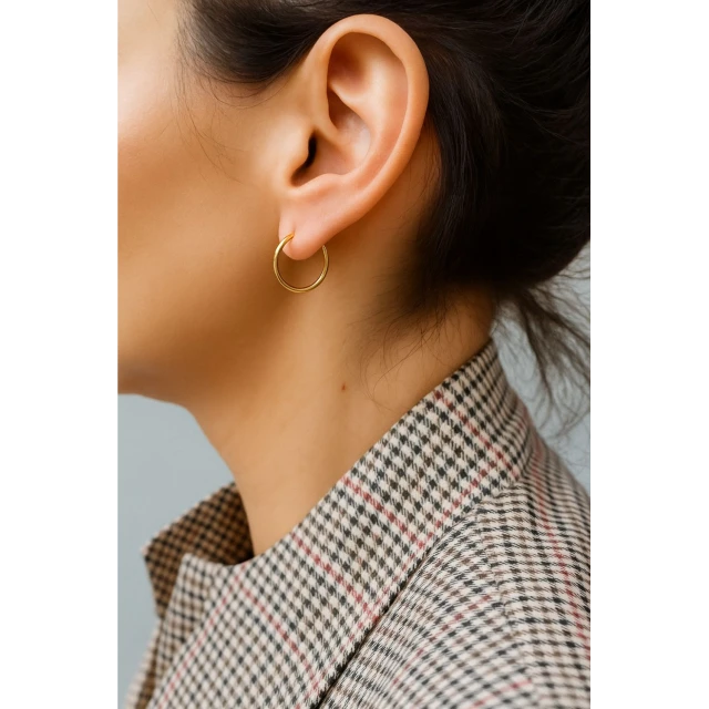 Złote kolczyki koła 2 cm 333