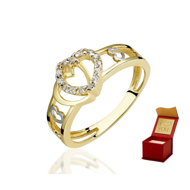 Goldener Ring Zwei Herzen