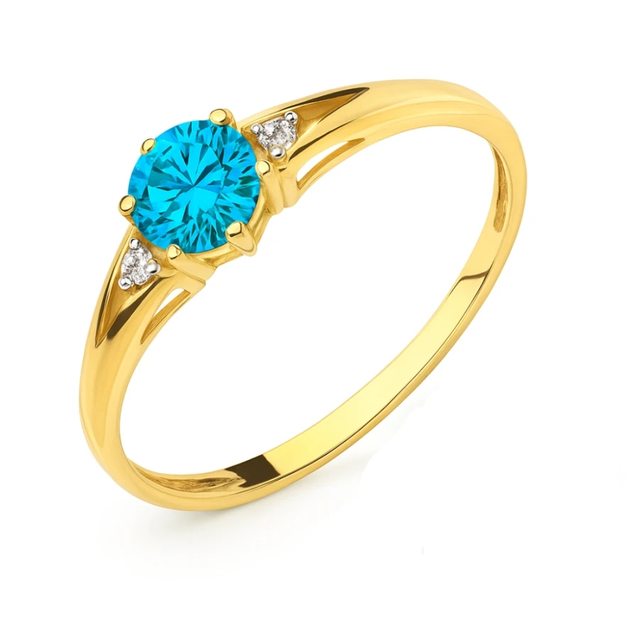 Gold Ring Zirconie Nur ein Smaragd | ergold
