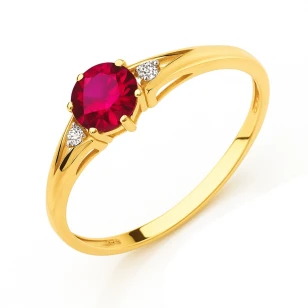 Gold Ring Zirconie Nur ein Smaragd | ergold