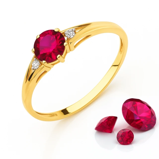 Gold Ring Zirkonie nur ein Smaragd