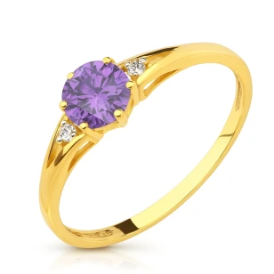 Gold Ring Zirconie Nur ein Smaragd | ergold