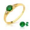 Gold Ring Zirconie Nur ein Smaragd | ergold