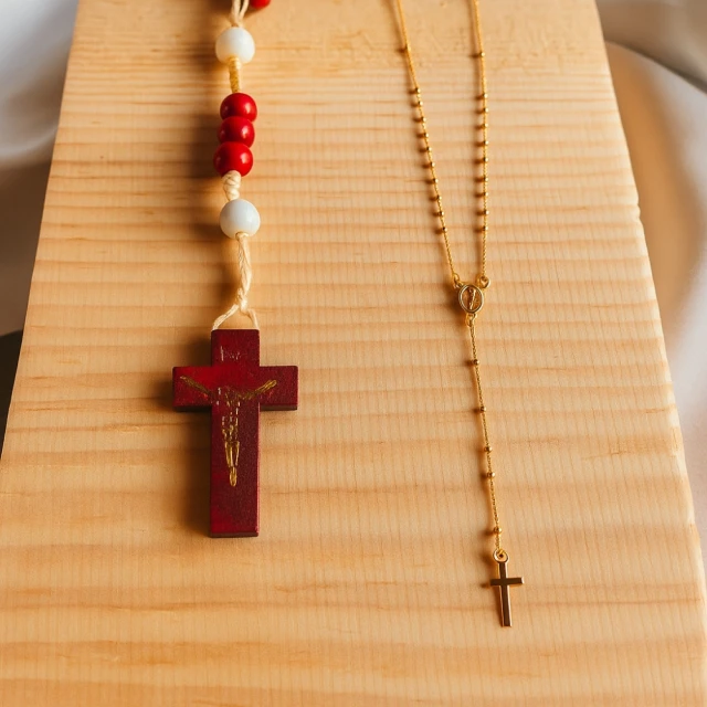 Srebrny naszyjnik pozłacany RÓŻANIEC próba 925