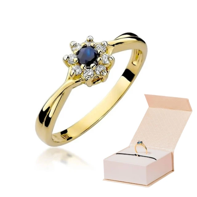 Goldring 585 mit Diamant Saphir 0.15ct