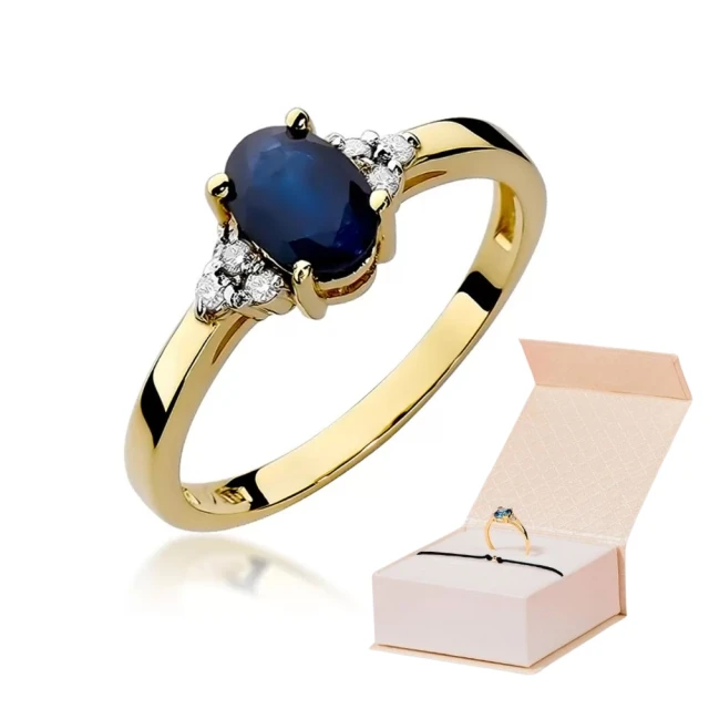 Goldring 585 mit Diamant Saphir 0,90ct