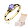 Złoty Pierścionek 585 Tanzanit 0,50ct czarne diamenty | ERgold