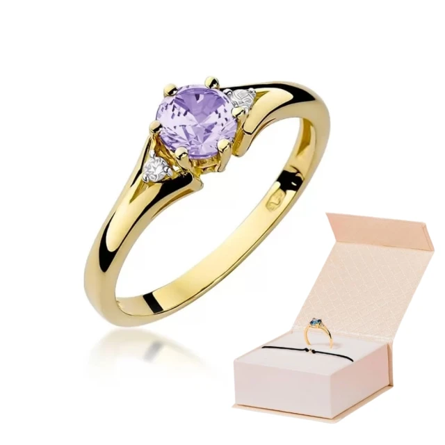 Goldring 585 mit Diamant-Amethyst 0,50ct