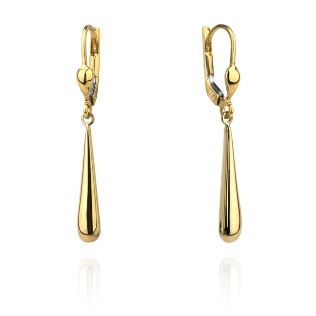 Złote kolczyki 585 długie gładkie