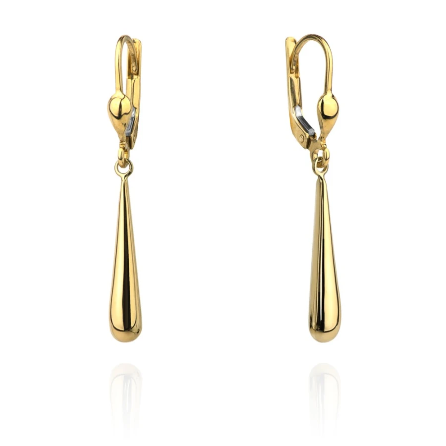 Złote kolczyki 585 długie gładkie