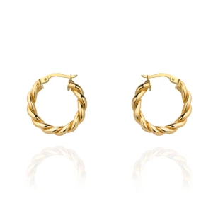 Złote kolczyki 585 koła plecione