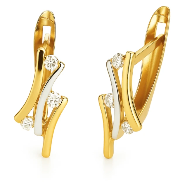 Golden chic Strass Ohrringe