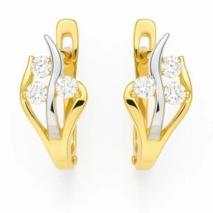 GOLDENE OHRRINGE mit Strassblume K1.160 | ergold