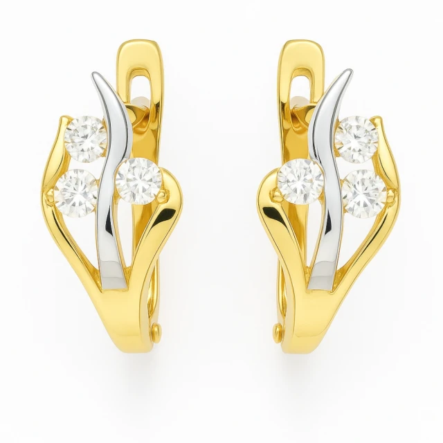 Złote kolczyki kamienie 333