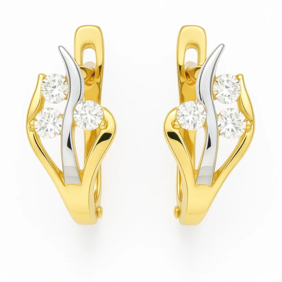 GOLDENE OHRRINGE mit Strassblume K1.160 | ergold