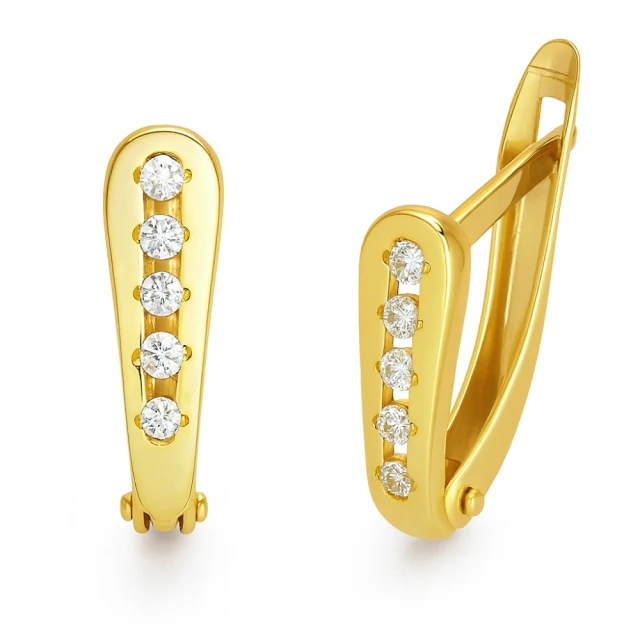 Kolczyki złote z kamieniami 333