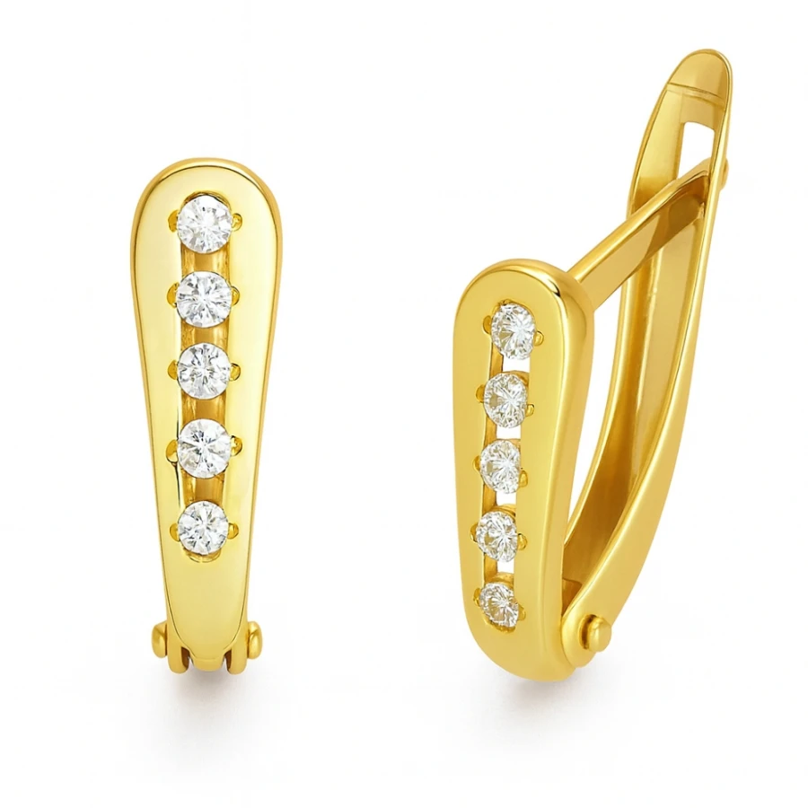 SCHÖNE GOLDENE OHRRINGE mit Strasssteinen K3.2304 | ergold