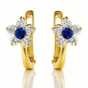 Kolczyki złote z niebieskim kamieniem K1.242n | ERgold