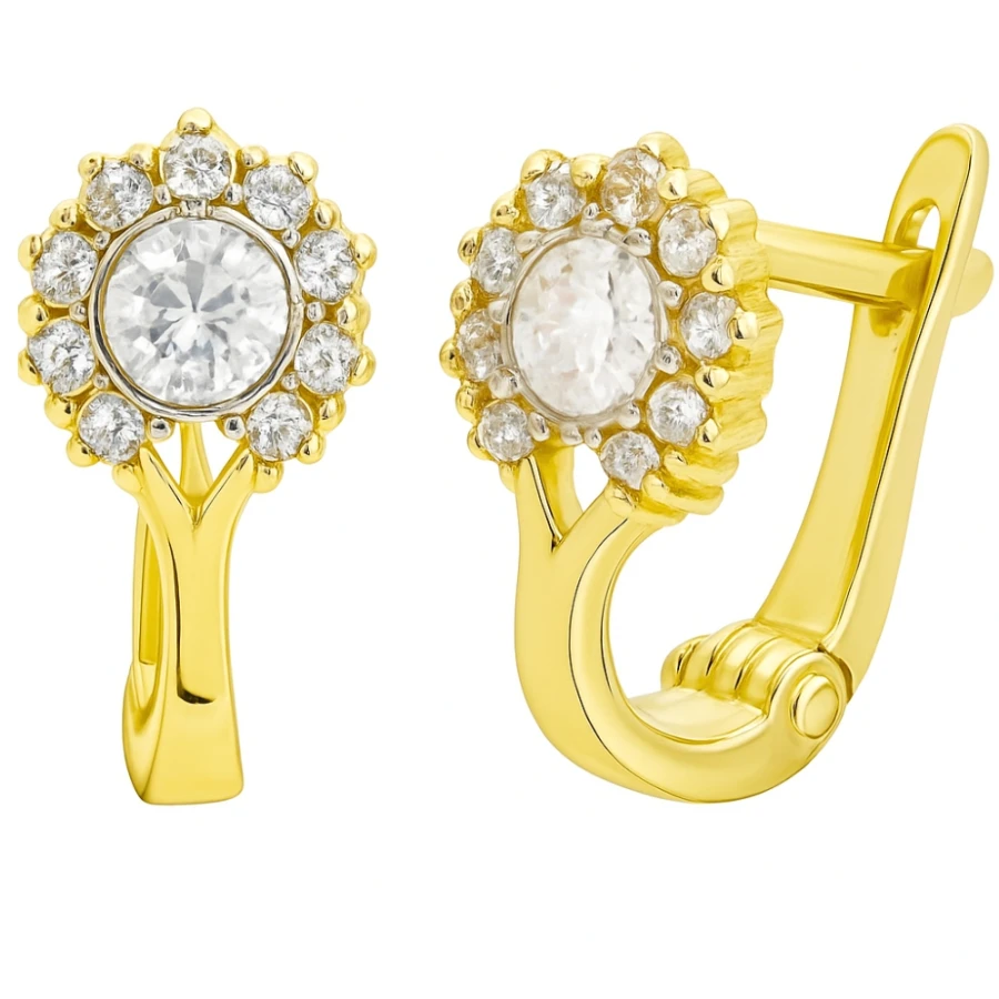 Złote kolczyki zdobione cyrkoniami 333 K3.2380 | ERgold