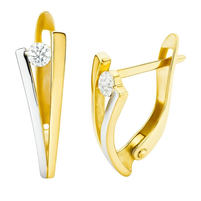 GOLD OHRRINGE mit Zirkonoxid Gold