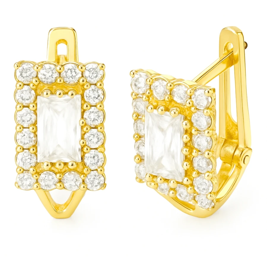 REICH VERZIERTE GOLDENE OHRRINGE STEIN K3.2300 | ergold