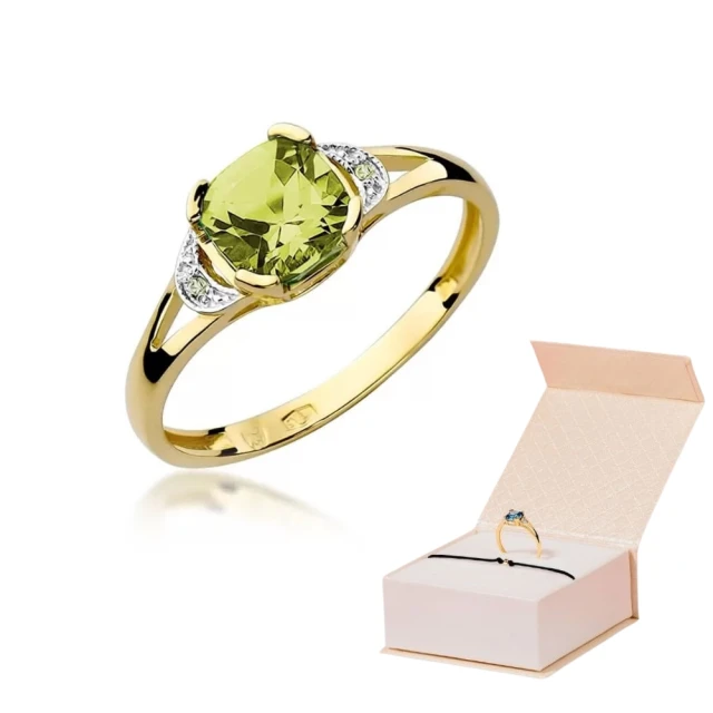 Gold Ring 585 mit Diamant Olivin 1,00ct