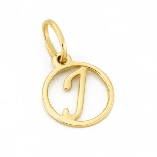 ⭐Złota zawieszka 333 litera J w kółku♥ Ergold
