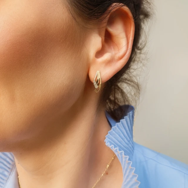 GOLDENE OHRRINGE Zirkone 585