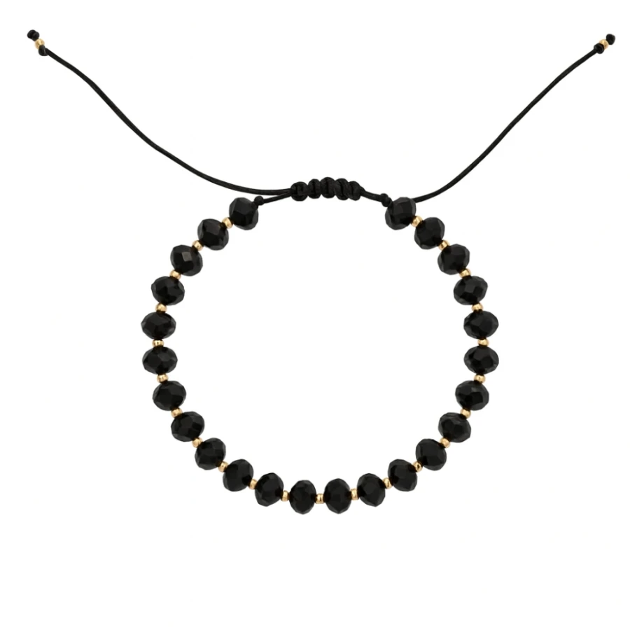 Złota bransoletka sznurkowa na dłoń Kółko z gwiazdką | ERgold