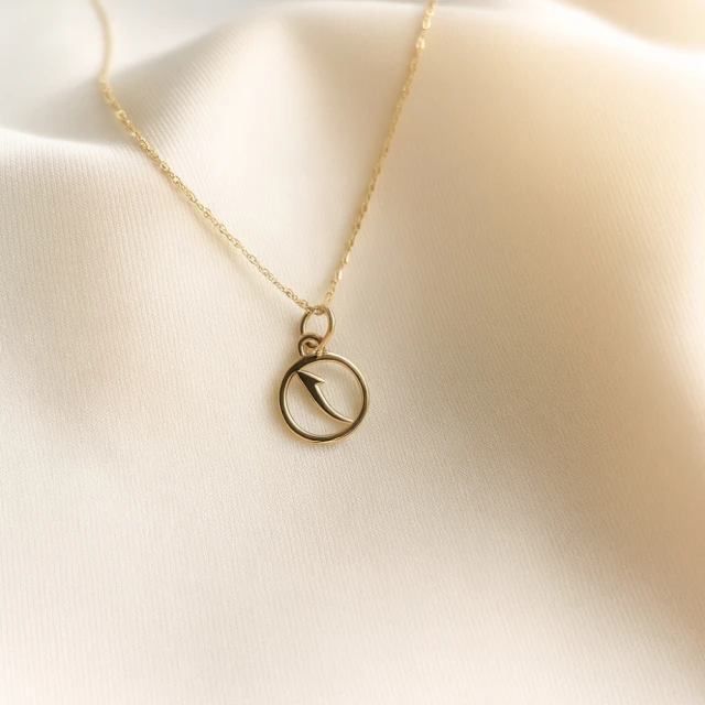 Złota zawieszka 333 litera I w kółku