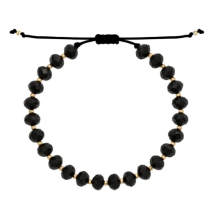 Złota bransoletka sznurkowa na dłoń Kółko z gwiazdką | ERgold