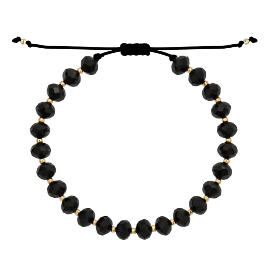 Złota bransoletka sznurkowa na dłoń Kółko z gwiazdką | ERgold