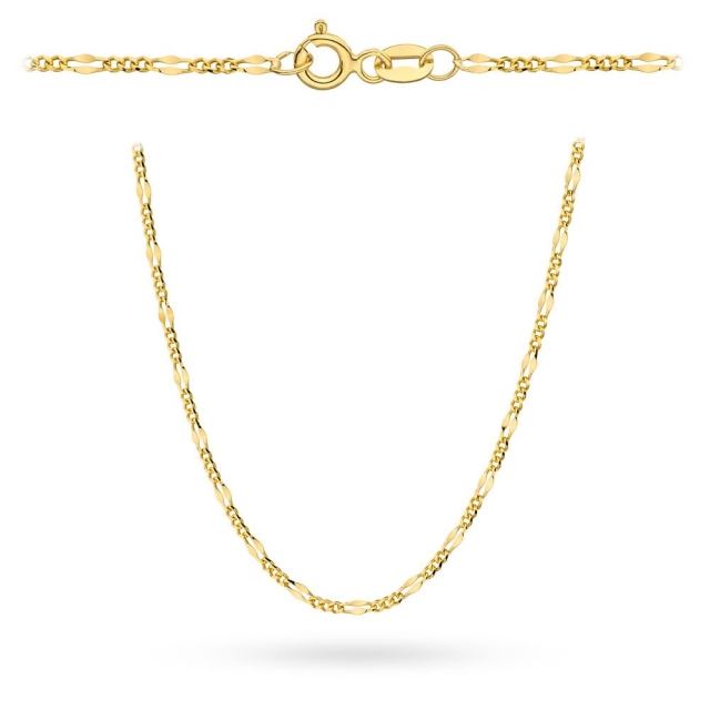 Łańcuszek złoty pr. 585 - splot figaro gucci 55 cm