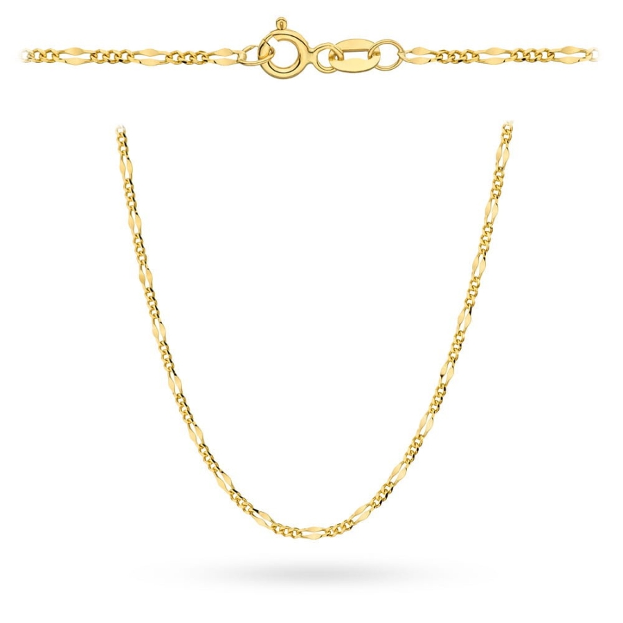 Łańcuszek złoty pr. 585 - splot figaro gucci 55 cm