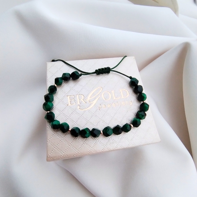 copy of Złota bransoletka sznurkowa na dłoń Kółko z gwiazdką