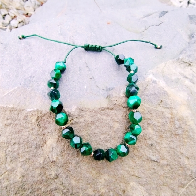 copy of Złota bransoletka sznurkowa na dłoń Kółko z gwiazdką