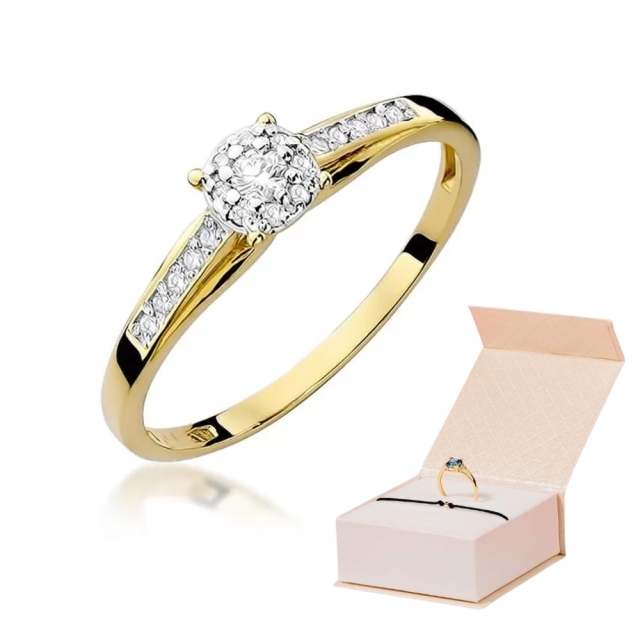 Gold Ring 585 mit Diamant Diamant Diamant 0.13ct