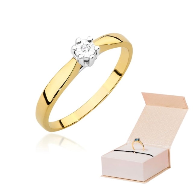 Gold Ring 585 mit Diamant Diamant Diamant 0.10ct