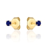 Kolczyki złote centralna niebieska cyrkonia