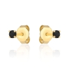 Kolczyki złote centralna czarna cyrkonia