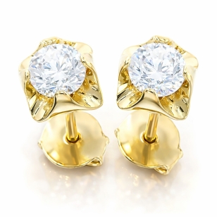 SCHÖNE GOLDENE OHRRINGE MIT GROßEM ZIRKONIA K1.753D | ergold