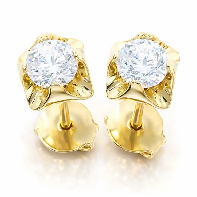 Kolczyki złote 333 duża cyrkonia