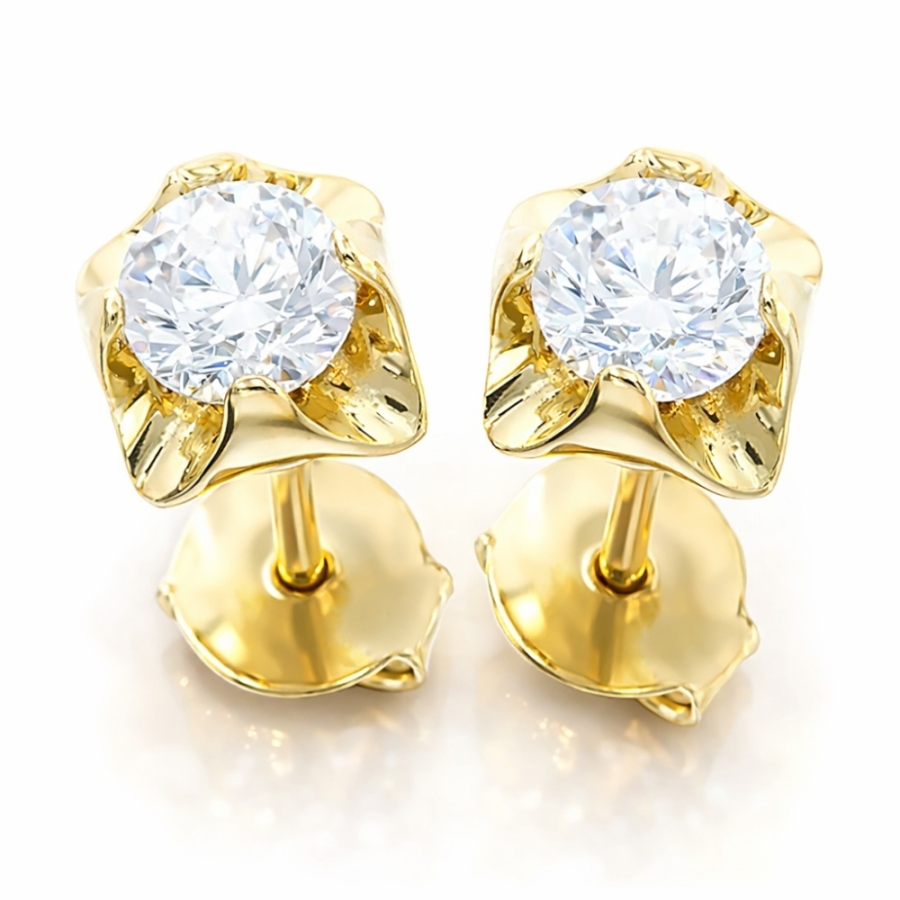 SCHÖNE GOLDENE OHRRINGE MIT GROßEM ZIRKONIA K1.753D | ergold