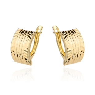 Kolczyki złote diamentowane na angielskim zapięciu