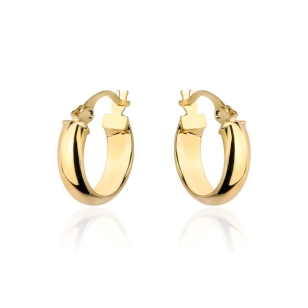 Kolczyki złote gładkie kółeczka na angielskim zapięciu