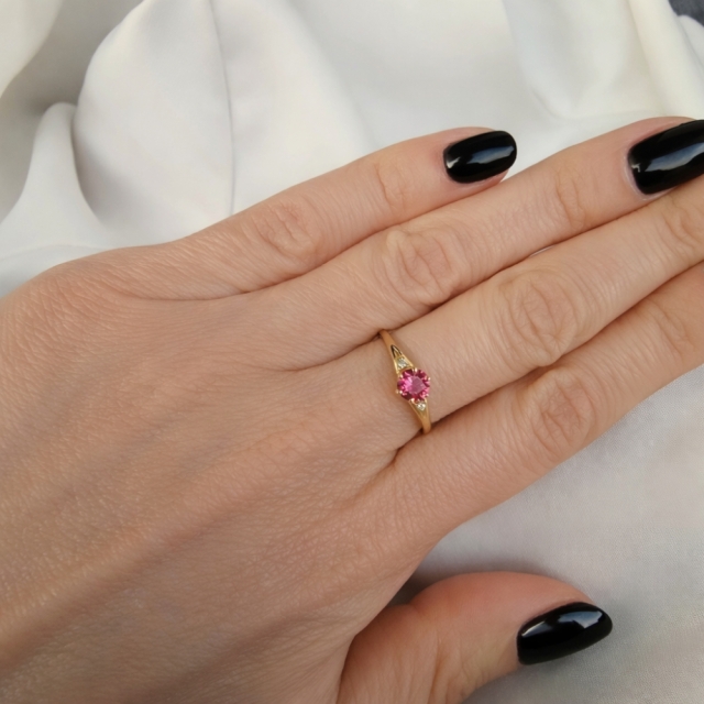 Gold Ring Zirkonie nur ein Smaragd