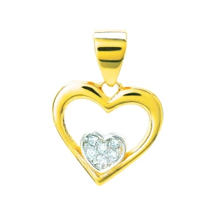 Złota zawieszka wisiorek Cyrkonie SERCE