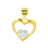 Złota zawieszka wisiorek Cyrkonie SERCE