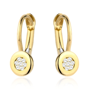 Kolczyki złote kółeczko z cyrkoniami