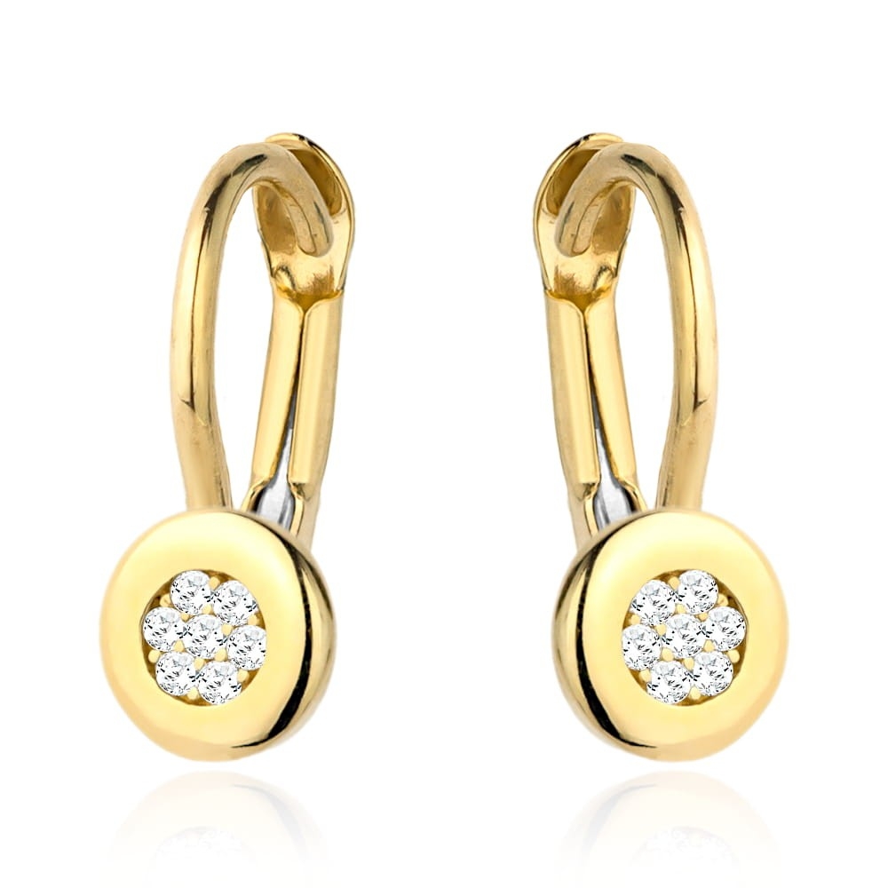 Kolczyki złote kółeczko z cyrkoniami